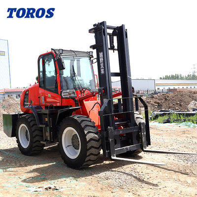 Nguồn điện hạng nặng Xe nâng địa hình gồ ghề Diesel 4wd kèm theo