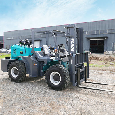 7000 lbs ngồi tự động địa hình gồ ghề xe nâng với 2 trong độ dày nĩa